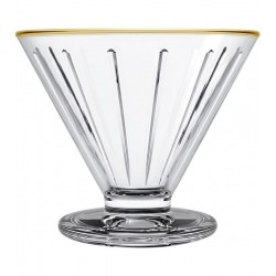 Taça Para Sobremesa 8cm Altura Com Borda Dourada